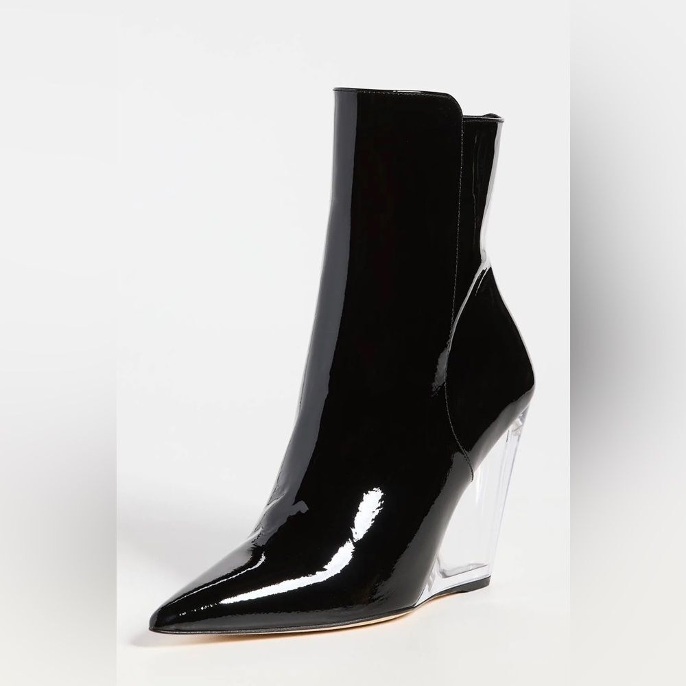 Stuart Weitzman Lucite 100 Wedge Heel Boots in Black, Size EU 36.5 US 6 - Picture 5 of 16